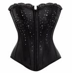 Zwart glitter korset bustier XS S M L 2XL 3XL 4XL 5XL 6XL, Kleding | Dames, Verzenden, Zwart, Body of Korset