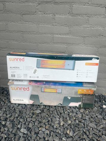 2x SUNRED terrasverwarmer nieuw in doos 1500Watt beschikbaar voor biedingen