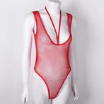 Rode doorzichtige dames bodysuit / lingerie romper vrouwen, Kleding | Dames, Ondergoed en Lingerie, Verzenden, Rood, Body of Korset