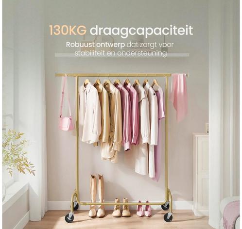 Goudkleurige Kledingrekken op Wielen - 11 Stuks, Kleding | Dames, Kledingrekken, Zo goed als nieuw, Met wielen, Ophalen