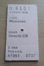 Oud Treinkaartje Maarssen - Utrecht CS - 09, Verzamelen, Ophalen of Verzenden, Gebruikt, Trein, Overige typen