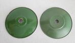 Vintage emaille Franse kapjes hanglamp, lamp kap, groen, Ophalen of Verzenden, Gebruikt, Groen, Rond