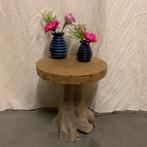 Boomstam bijzettafel - massief teakhout - TTM Wonen, Minder dan 45 cm, Minder dan 55 cm, Rond, Nieuw