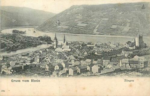 (381-245-003) Gruss vom Rhein Bingen, Verzamelen, Ansichtkaarten | Buitenland, Duitsland, Voor 1920, Verzenden