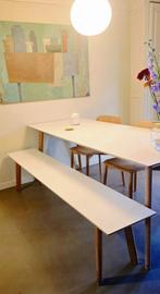 Eetbank Hay CPD Deux 215 - 200 lang, Huis en Inrichting, Stoelen, Ophalen, Zo goed als nieuw, Wit, Eén