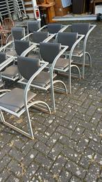 Set van 8+2 grijze design stoelen KFF, Huis en Inrichting, Stoelen, Ophalen, Vintage design, Zo goed als nieuw, Metaal