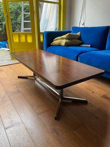 Danish design retro vintage teak salontafel met chroom frame beschikbaar voor biedingen