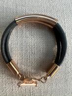 TOV ESSENTIALS 3 RIJEN ROSE GOUD LEER / GOUDEN ARMBAND, Ophalen of Verzenden, Zo goed als nieuw, Goud, Overige materialen