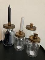 Trendy Candle Jar set-2 (1xM,1xL) Gold Nieuw!, Overige materialen, Overige kleuren, Nieuw, Ophalen of Verzenden