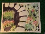 Aquarel Tuin, Antiek en Kunst, Kunst | Tekeningen en Foto's, Verzenden