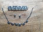 Mooie Siam Sterling sieraden, armband, halsketting, oorclips, Gebruikt, Ophalen of Verzenden, Met bedels of kralen, Zilver