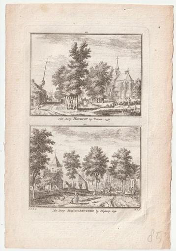 Heykoop Schoonrewoerd gravure Spilman ca. 1750 beschikbaar voor biedingen
