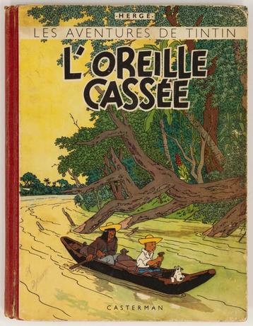 Origineel stripboek Kuifje - Het gebroken oor Casterman 1942 beschikbaar voor biedingen