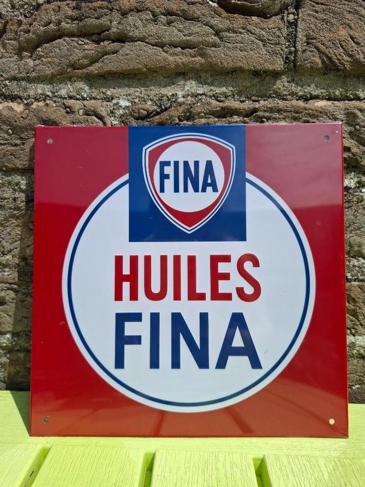 Reclamebord Fina olie + bijhorend boekje, Verzamelen, Automerken, Motoren en Formule 1, Nieuw, Auto's, Ophalen of Verzenden