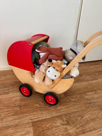 Houten poppenwagen van Van Dijk Toys beschikbaar voor biedingen