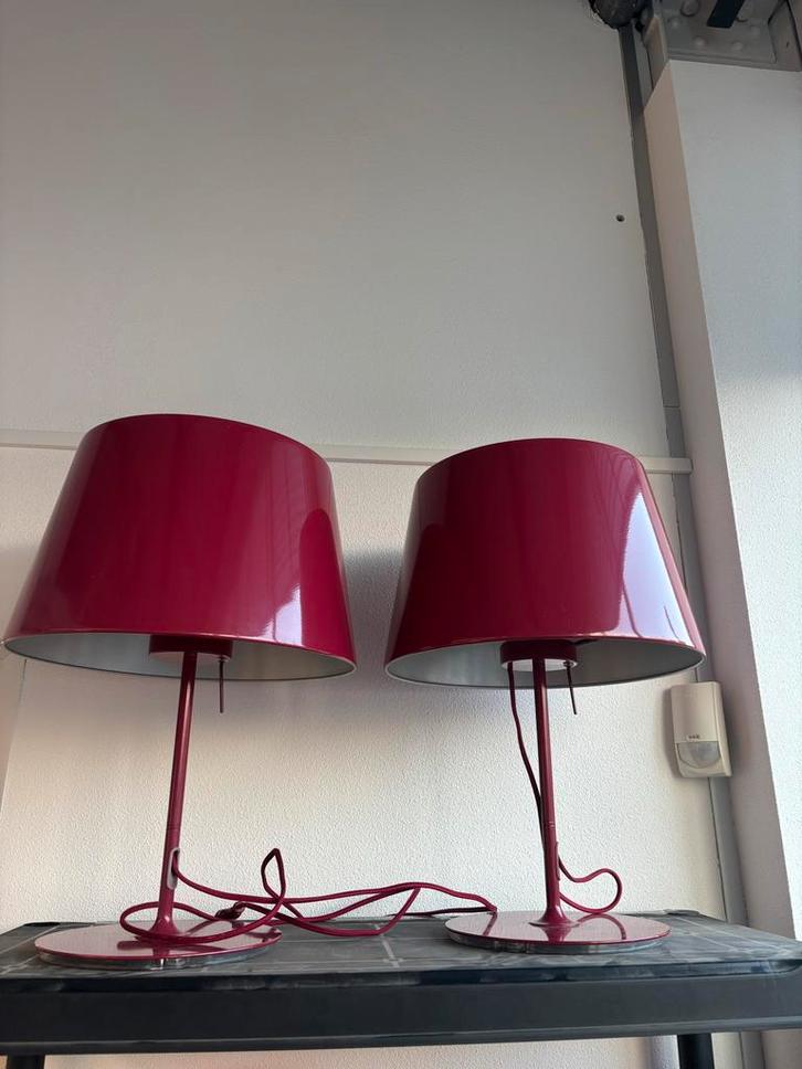 Vintage rode Kulla Lampen van Ikea, 1990s, Huis en Inrichting, Lampen | Vloerlampen, Zo goed als nieuw, Minder dan 100 cm, Metaal