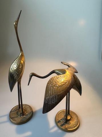 Twee messing kraanvogels gemaakt door Leonard Silver Mfg Co beschikbaar voor biedingen