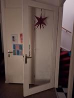 Witte binnendeur met glas (opdekdeur), Ophalen, Gebruikt, 200 cm of meer, 75 tot 100 cm