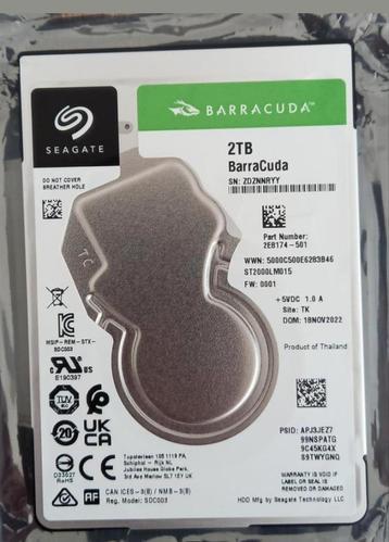 Seagate Barracuda 2TB 2.5" SATA 6.0 Gbit/s HDD Hard Disk beschikbaar voor biedingen
