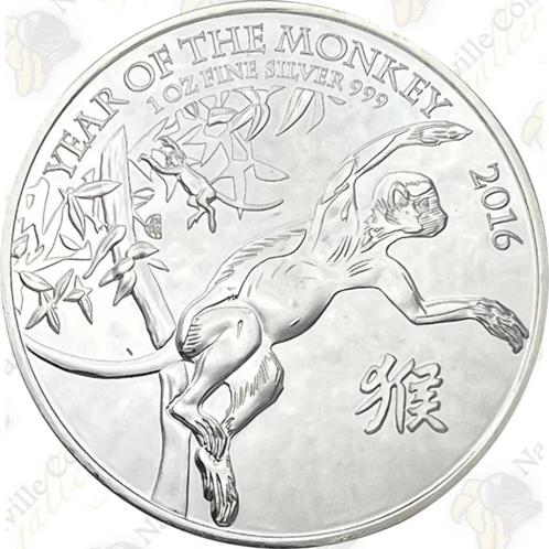 2016 Great Britain Lunar Series Year of the Monkey – 1 oz, Postzegels en Munten, Edelmetalen en Baren, Zilver, Verzenden