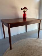 Midcentury vintage teak eettafel uitschuifbaar, Ophalen, Gebruikt, 50 tot 100 cm, Vijf personen of meer