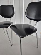 Vintage stoelen set jaren 50/60, Huis en Inrichting, Stoelen, Ophalen, Gebruikt, Twee, Zwart