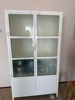 Vintage vitrinekast wit, Huis en Inrichting, Kasten | Vitrinekasten, Ophalen, Met plank(en), Gebruikt, 50 tot 100 cm