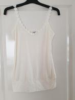 Top gebroken wit met bloemetjes bandjes maat S, Wit, Ophalen of Verzenden, Zo goed als nieuw, Maat 36 (S)