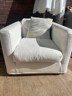 Witte fauteuil met hoes, Huis en Inrichting, Ophalen, Zo goed als nieuw, Stof, 75 tot 100 cm