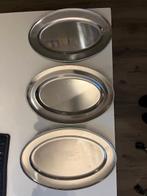 4 RVS serveerschalen, Ophalen, Gebruikt