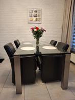glazen eettafel, Ophalen, Gebruikt, Vierkant, 200 cm of meer