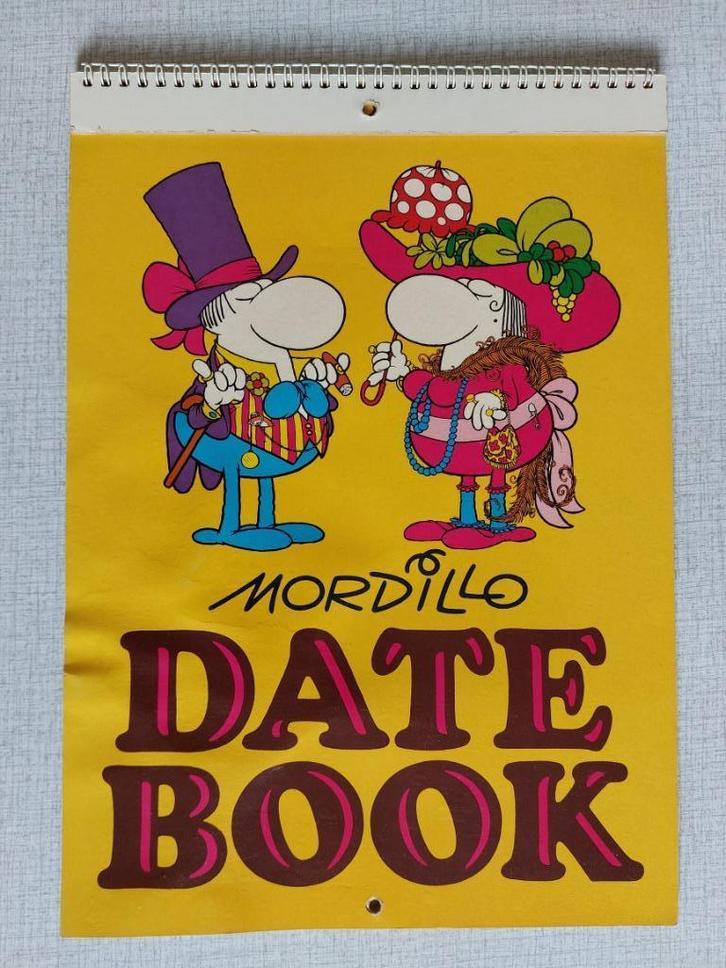Mordillo DATE BOOK - cartoons 1976 - F.W.Heye kalender, Verzamelen, Stripfiguren, Gebruikt, Overige typen, Overige figuren, Ophalen of Verzenden