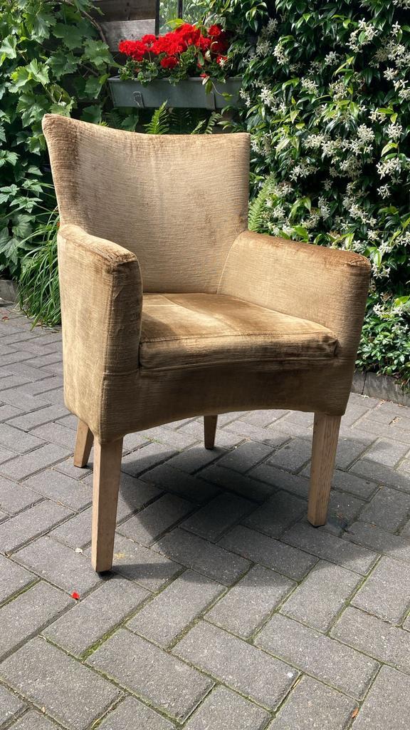 Topselected eetkamerstoelen (4 stuks) - Goudkleurig, Huis en Inrichting, Fauteuils, Gebruikt, Hout, 50 tot 75 cm, Minder dan 75 cm