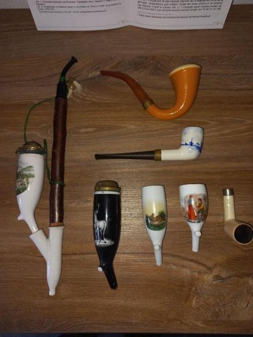 Mooie oude porseleinen pijpenkoppen + complete pijpen, Antiek en Kunst, Antiek | Keramiek en Aardewerk, Ophalen of Verzenden