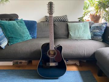 12 Snarige Elektro-akoestische Gitaar - Zwart beschikbaar voor biedingen