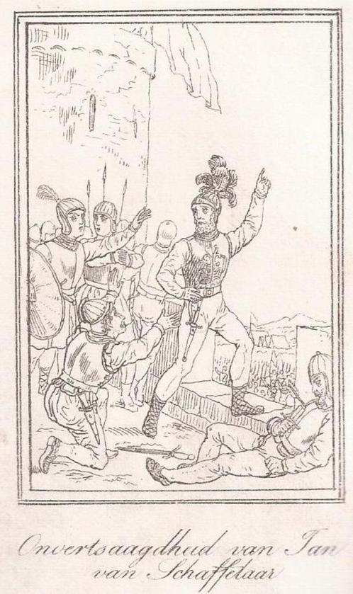 Barneveld Onversaagdheid van Jan van Schaffelaar 1482, Antiek en Kunst, Kunst | Etsen en Gravures, Ophalen of Verzenden
