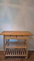 Houten roltafel ikea förhöja, Huis en Inrichting, Keuken | Keukenelementen, Ophalen, 50 tot 100 cm, Zo goed als nieuw, Minder dan 100 cm