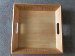 Mooi vierkant houten dienblad koffie/ thee, gelakt, nieuw., Huis en Inrichting, Woonaccessoires | Dienbladen, Ophalen of Verzenden