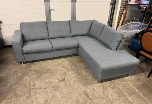 Bankstel lounge sofa hoekbank NIEUW blauw stof chaise longue, Huis en Inrichting, Banken | Bankstellen, Nieuw, Hoekbank, Vierpersoons of meer