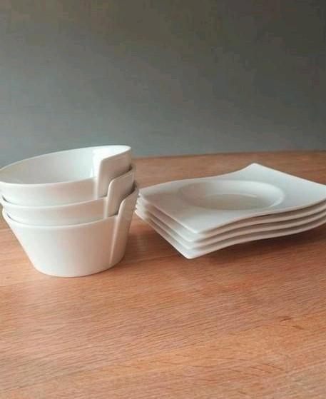 Villeroy en Boch New Wave 4 schotels en 3 kommen, Huis en Inrichting, Keuken | Servies, Zo goed als nieuw, Kop(pen) en/of Schotel(s)