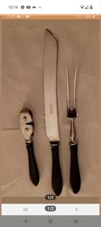 Gero vleesvork,vleesmes  en messen zwart heft, Huis en Inrichting, Keuken | Bestek, Ophalen, Zo goed als nieuw, Rvs of Chroom