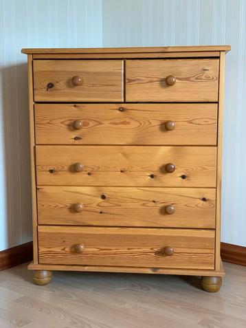 Vintage Ladekastje met 6 Laden massief grenenhout beschikbaar voor biedingen