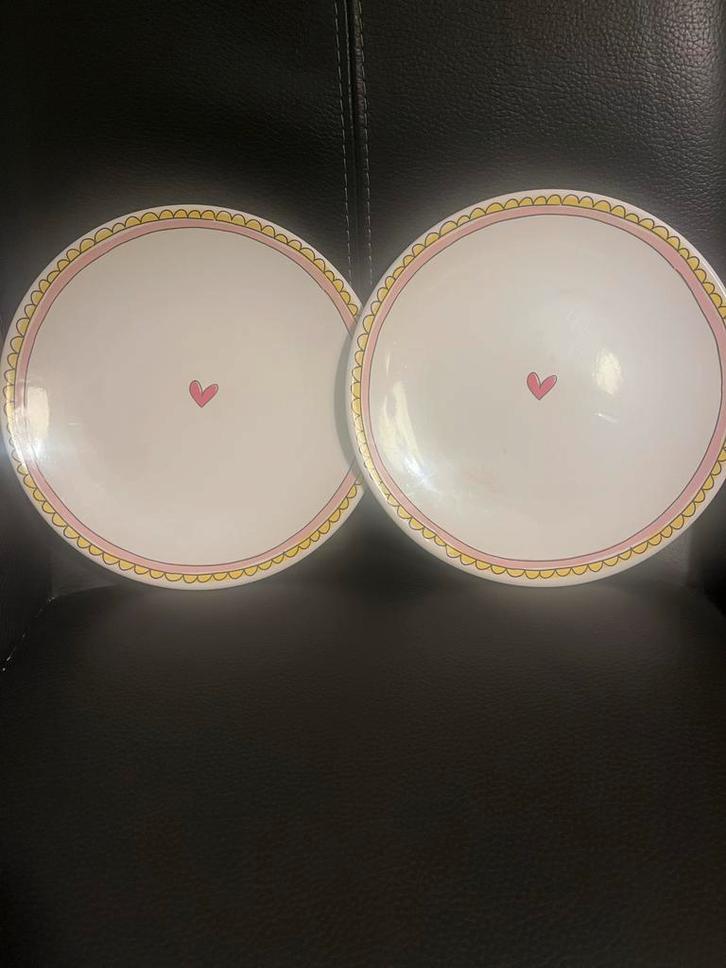 2 Blond Amsterdam Ontbijtborden - Even Bijkletsen, Huis en Inrichting, Keuken | Servies, Gebruikt, Bord(en), Blond Amsterdam, Aardewerk