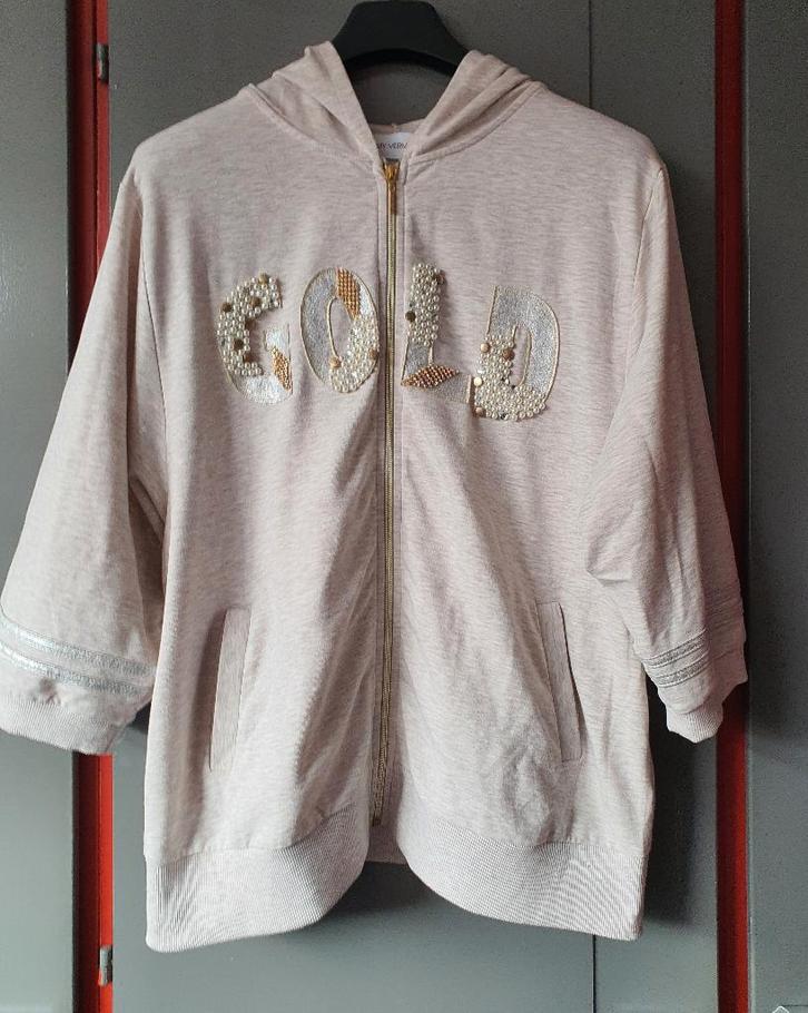 Amy Vermont GOLD vest beige parels – maat M, Kleding | Dames, Truien en Vesten, Zo goed als nieuw, Beige, Ophalen of Verzenden