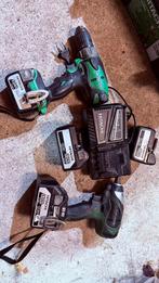 Hitachi 1/2 moeraanzeter 4x accu en boormachine, Ophalen, Gebruikt, Boormachine