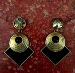 Vintage jaren 80 oorbellen met klepje, Sieraden, Tassen en Uiterlijk, Oorbellen, Ophalen of Verzenden, Zo goed als nieuw, Goud