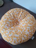 Dille en Kamille Kussen - Bloemenprint, Ophalen of Verzenden, Zo goed als nieuw, Geel, Rond