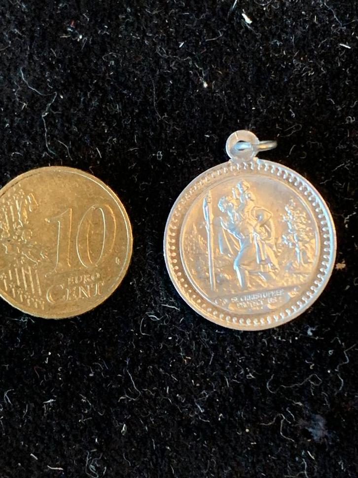 Christoffel Medaille Jaren 50 - Antieke Auto, Sieraden, Tassen en Uiterlijk, Kettingen, Nieuw, Overige materialen, Zilver, Met hanger