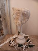 Antieke Franse  bonnet,muts, tule met lintkant ,, Ophalen, Kinderen
