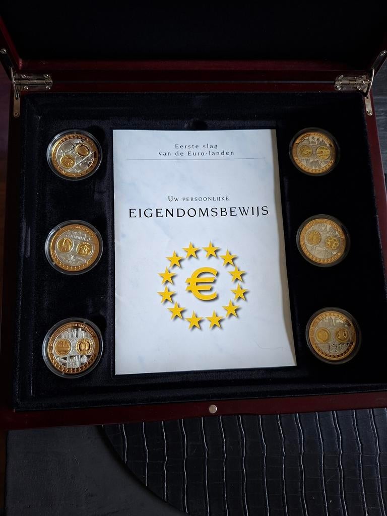 Luxe Set: Eerste Slag van de Eurolanden - .999 Zilver - In C, Postzegels en Munten, Ophalen of Verzenden